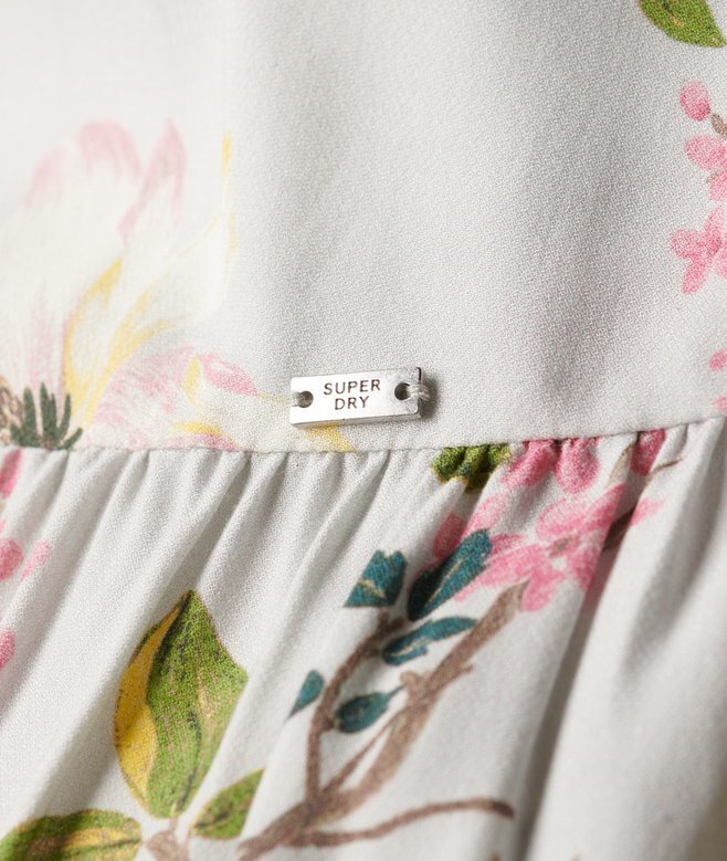 Gewebtes Maxikleid mit Stufen Gewebtes Maxikleid mit Stufen