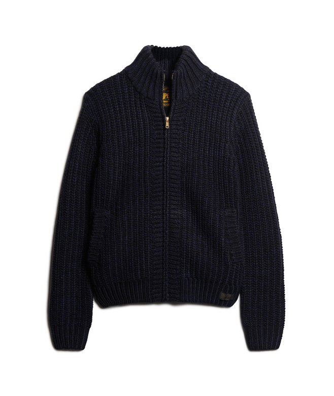 Grob gestrickte Strickjacke mit durchgehendem Reißverschluss Grob gestrickte Strickjacke mit durchgehendem Reißverschluss