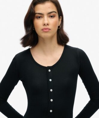 Halbknopf-Midi-Kleid