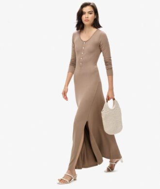 Halbknopf-Midi-Kleid Halbknopf-Midi-Kleid
