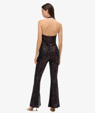Halter-Jumpsuit mit Pailletten