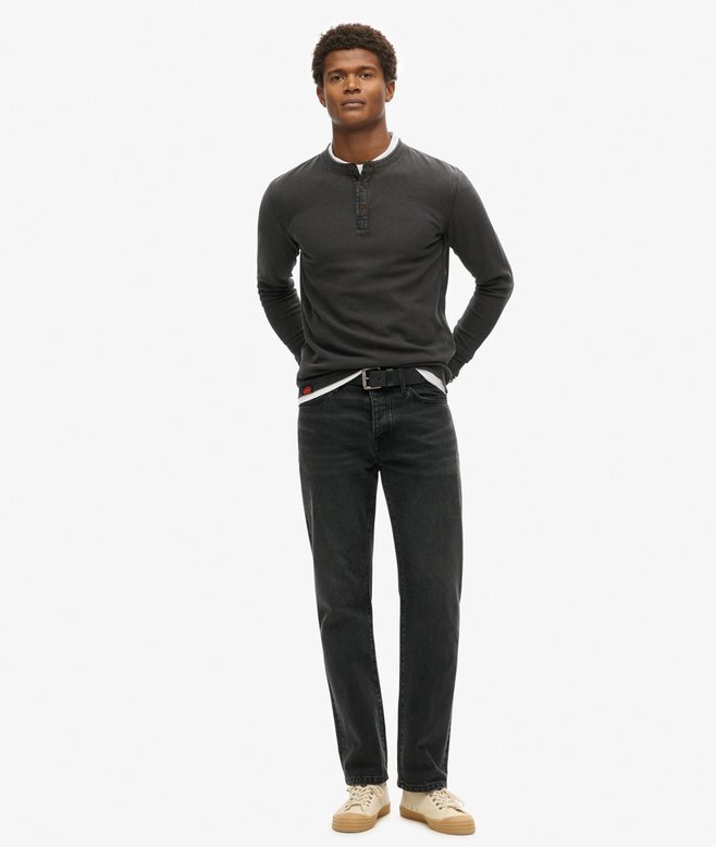 Henley-Oberteil mit Vintage-Struktur Henley-Oberteil mit Vintage-Struktur