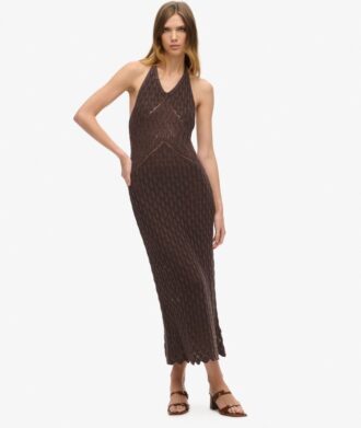 Häkel-Maxikleid mit Neckholder