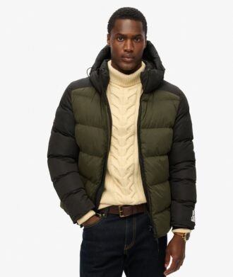 Hood Colour Block Sport Puffer
