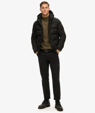 Hooded Microfibre Sport-Puffer-Jacke