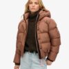 Hooded Sportliche Puffer-Bomberjacke