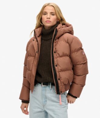 Hooded Sportliche Puffer-Bomberjacke