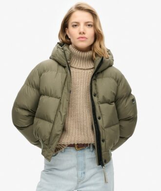 Hooded Sportliche Puffer-Bomberjacke