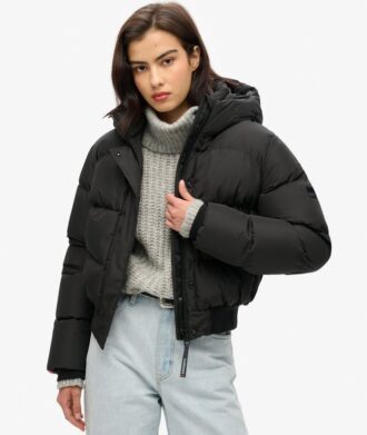 Hooded Sportliche Puffer-Bomberjacke
