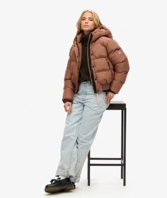 Hooded Sportliche Puffer-Bomberjacke