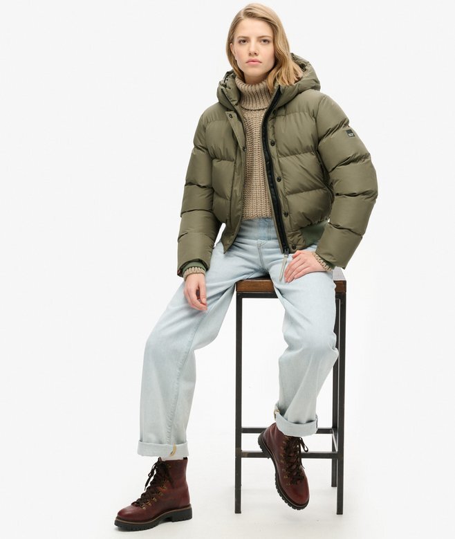 Hooded Sportliche Puffer-Bomberjacke Hooded Sportliche Puffer-Bomberjacke