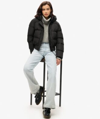 Hooded Sportliche Puffer-Bomberjacke