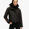 Hooded Windbreaker-Jacke mit Stickerei