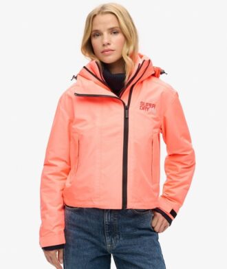 Hooded Windbreaker-Jacke mit Stickerei