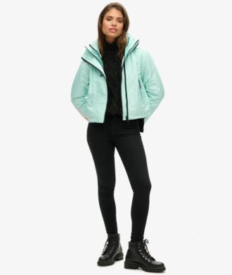 Hooded Windbreaker-Jacke mit Stickerei