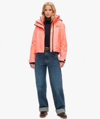 Hooded Windbreaker-Jacke mit Stickerei