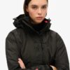 Hooded Windbreaker-Jacke mit Stickerei