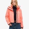 Hooded Windbreaker-Jacke mit Stickerei