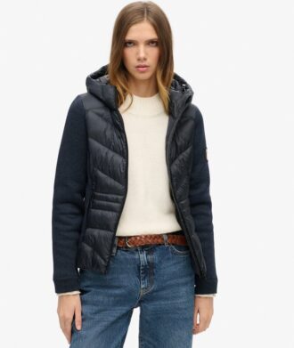 Hybrid-Jacke mit Kapuze aus Storm-Strick
