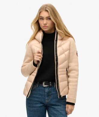 Hybrid-Jacke mit Kapuze aus Storm-Strick