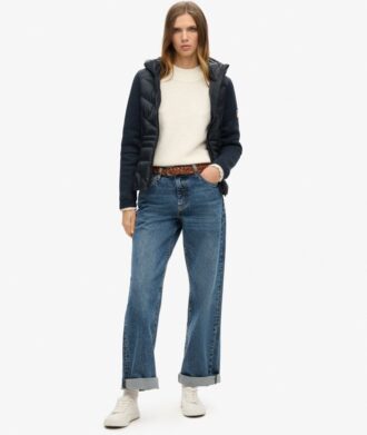 Hybrid-Jacke mit Kapuze aus Storm-Strick