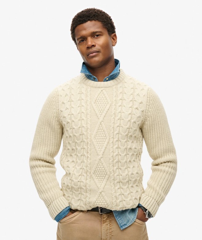 Jacob-Pullover mit Zopfmuster Jacob-Pullover mit Zopfmuster