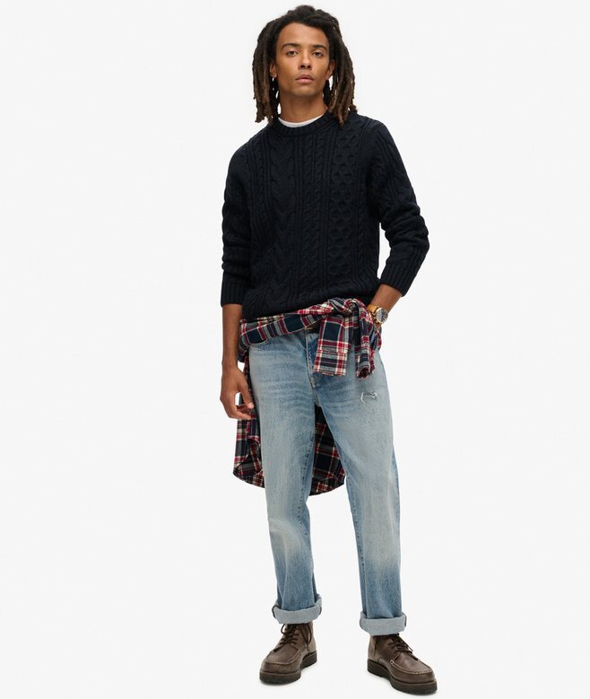 Jacob-Pullover mit Zopfmuster Jacob-Pullover mit Zopfmuster