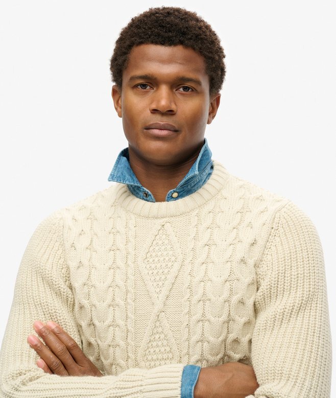 Jacob-Pullover mit Zopfmuster Jacob-Pullover mit Zopfmuster