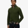Jacob Pullover mit Zopfmuster und halbem Reißverschluss Jacob Pullover mit Zopfmuster und halbem Reißverschluss