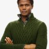 Jacob Pullover mit Zopfmuster und halbem Reißverschluss Jacob Pullover mit Zopfmuster und halbem Reißverschluss