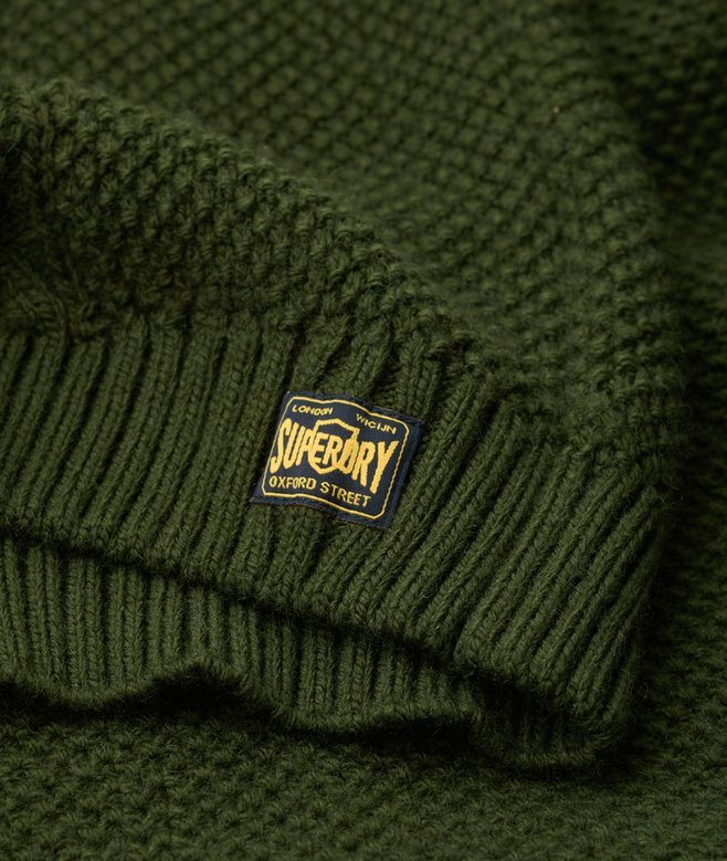 Jacob Pullover mit Zopfmuster und halbem Reißverschluss Jacob Pullover mit Zopfmuster und halbem Reißverschluss