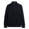 Jacob Pullover mit Zopfmuster und halbem Reißverschluss Jacob Pullover mit Zopfmuster und halbem Reißverschluss