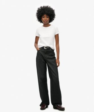 Jeans aus Organic Cotton mit weitem Bein
