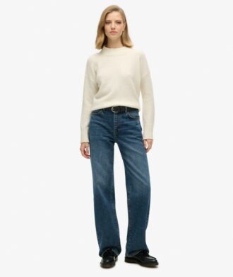 Jeans aus Organic Cotton mit weitem Bein