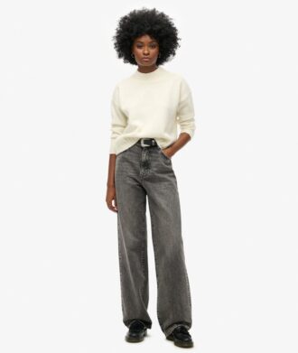 Jeans aus Organic Cotton mit weitem Bein