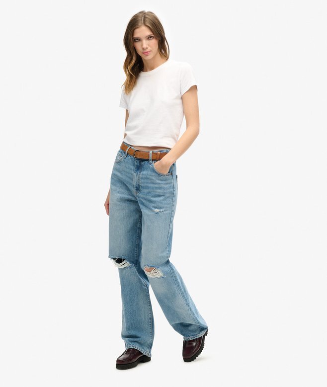 Jeans aus Organic Cotton mit weitem Bein Jeans aus Organic Cotton mit weitem Bein