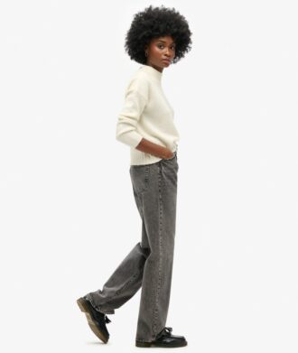 Jeans aus Organic Cotton mit weitem Bein