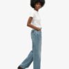 Jeans aus Organic Cotton mit weitem Bein