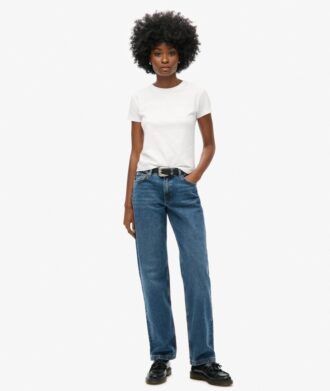 Jeans mit mittlerer Leibhöhe und geradem Bein