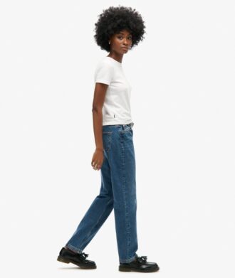 Jeans mit mittlerer Leibhöhe und geradem Bein