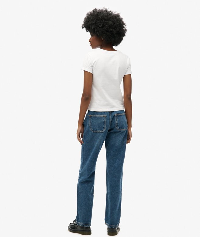 Jeans mit mittlerer Leibhöhe und geradem Bein Jeans mit mittlerer Leibhöhe und geradem Bein