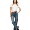 Jeans mit mittlerer Leibhöhe und weitem Bein Jeans mit mittlerer Leibhöhe und weitem Bein
