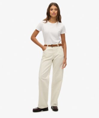 Jeans mit mittlerer Leibhöhe und weitem Bein