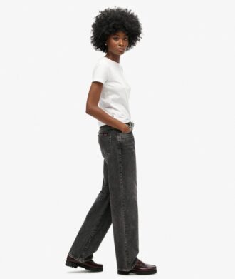 Jeans mit mittlerer Leibhöhe und weitem Bein