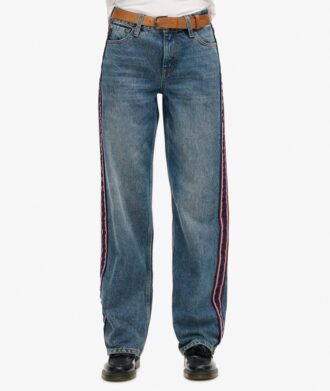 Jeans mit mittlerer Leibhöhe und weitem Bein