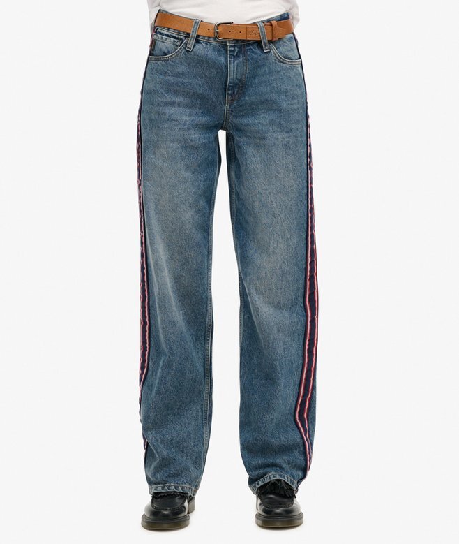 Jeans mit mittlerer Leibhöhe und weitem Bein Jeans mit mittlerer Leibhöhe und weitem Bein