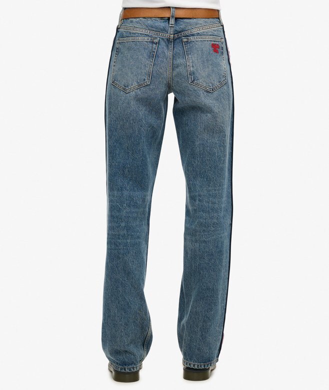 Jeans mit mittlerer Leibhöhe und weitem Bein Jeans mit mittlerer Leibhöhe und weitem Bein