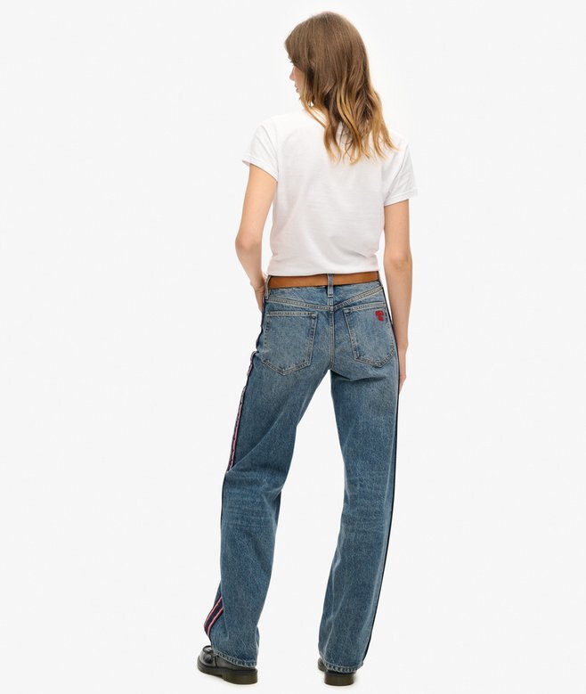 Jeans mit mittlerer Leibhöhe und weitem Bein Jeans mit mittlerer Leibhöhe und weitem Bein