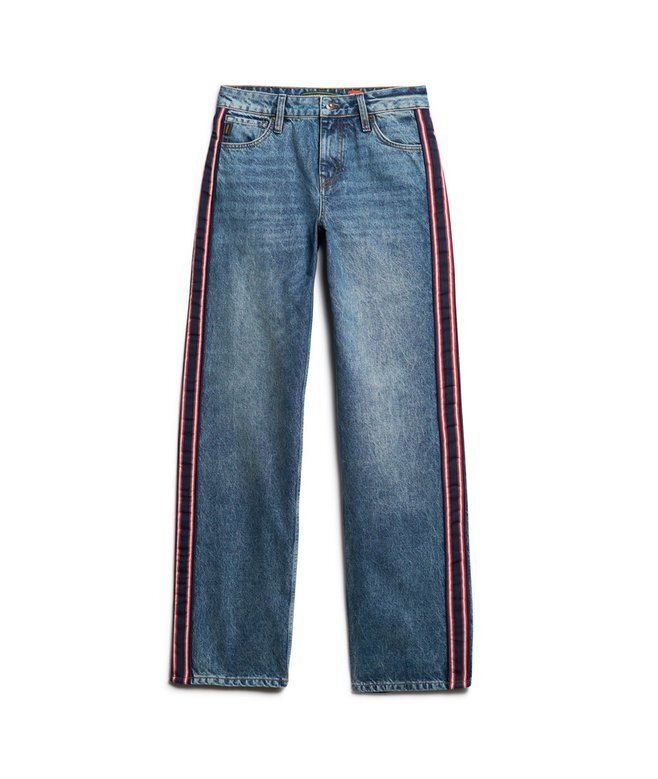 Jeans mit mittlerer Leibhöhe und weitem Bein Jeans mit mittlerer Leibhöhe und weitem Bein