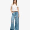 Jeans mit weitem Bein und unversäubertem Saum